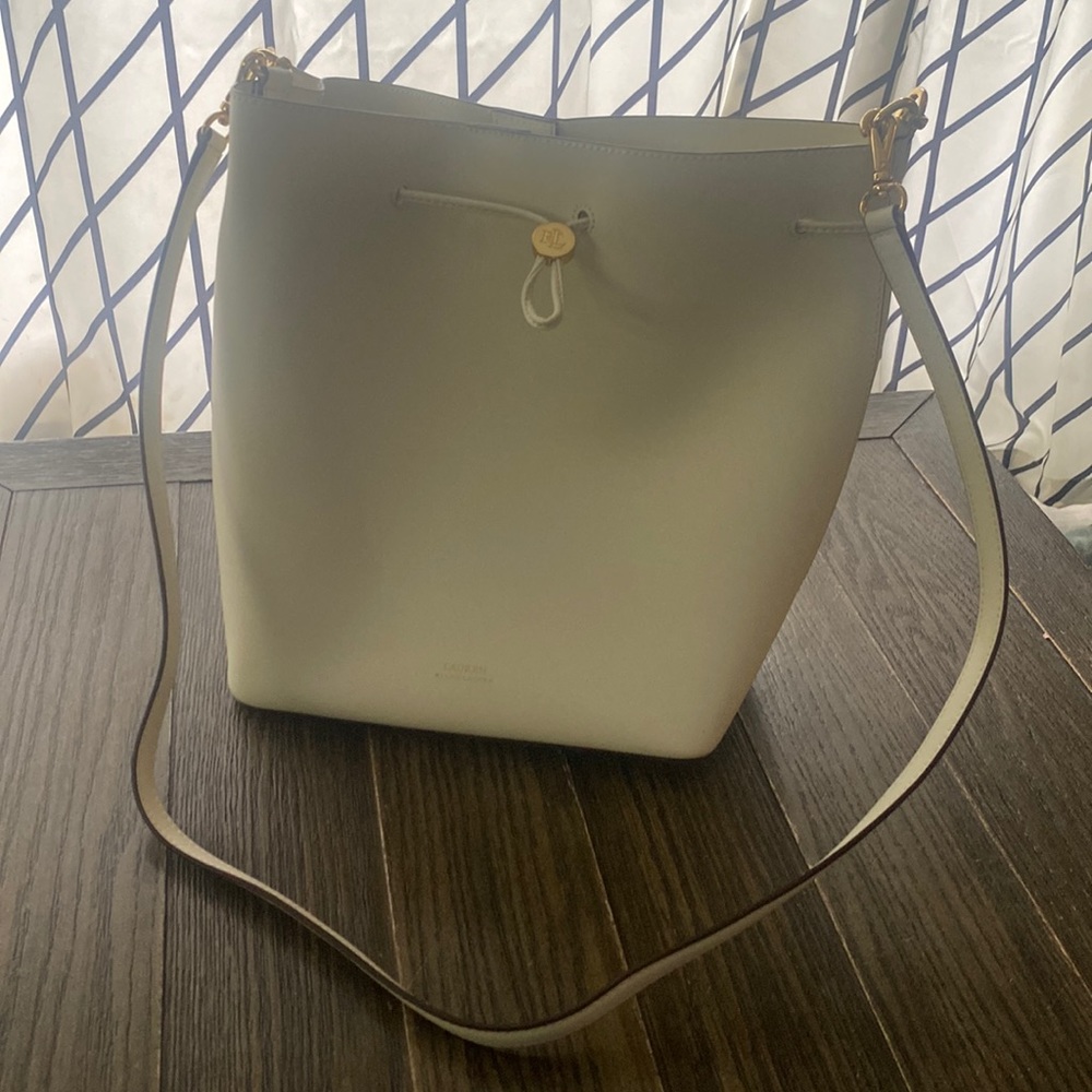 It is a cute bucket like Ralph Lauren bag. It is also slightly used.